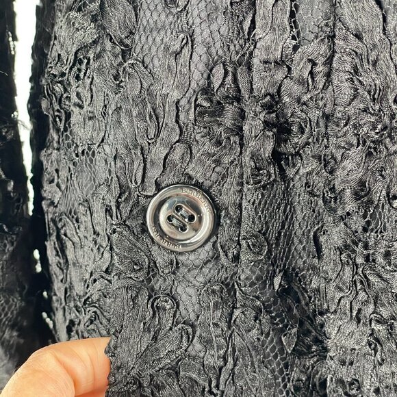 NWT Burberry Prorsum RARE Black Guipure Lace Belted Trench Coat Women's US 10 - Picture 8 of 13